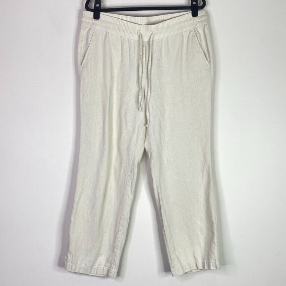 Ann Taylor Drawstring Wide Leg Linen Pull On Pants Women's Size Large - Picture 8 of 8